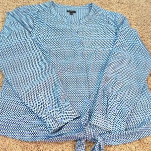 Talbot's tie front blouse size L